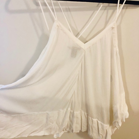 White Flowy Trapeze Tank - Picture 2 of 4